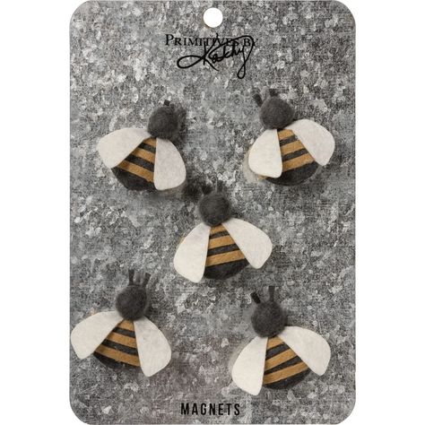 PRICES MAY VARY. SET OF 5: Set includes 5 felt bee magnets. DIMENSIONAL DESIGN: Magnets feature dimensional felt bee designs. PACKAGED ON A METAL BACKER CARD: Magnets are packaged on a galvanized metal backer card. GREAT FOR GIFTING: Bee magnets make a great gift! DESIGNED IN THE USA: This product was proudly designed in the USA. Bee Magnets, Bee Kitchen Decor, Beehive Decor, Beehive Art, Bee Kitchen, Bee Plush, Felt Magnet, Glass Refrigerator, Table Placemat