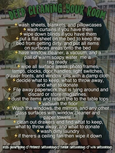 Cleaning Bedroom Checklist, Deep Cleaning Bedroom, Teens Bedroom Ideas, Cleaning Your Room, Bedroom Checklist, Cleaning Hacks Bedroom, Putz Hacks, Bedroom Cleaning, Room Cleaning Tips