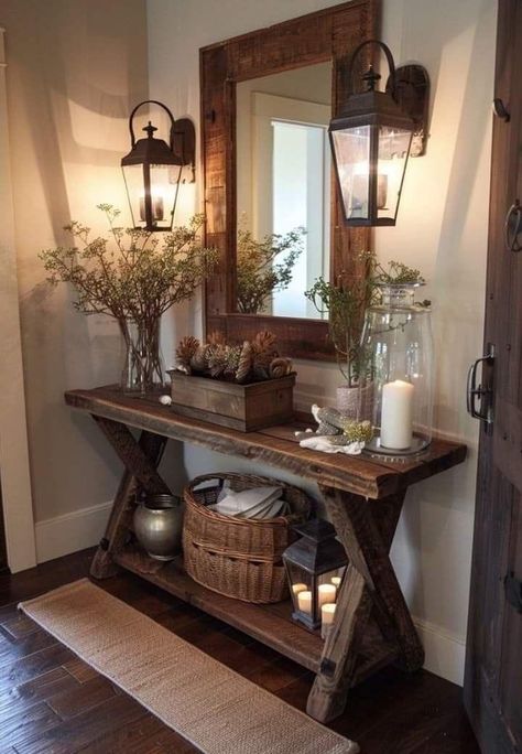 Entry Table Decor, Entryway Table Decor, Table Decor Ideas, Home Entrance Decor, Entryway Table, Entrance Decor, Entry Table, Decoration Inspiration, House Entrance