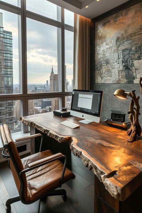 Tech Home Office, Office Oasis, Radna Soba, Dream Home Office, Elegant Office Decor, Ways To Organize Your Home, Design Workspace, Western Office, Rustic Office Decor