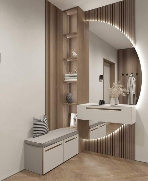 Wall Closet Ideas Bedroom Modern, Bedroom Dressing Table Decor, Wall Dressing Table, Corner Dresser, Modern Dressing Table Designs, Small Dressing Rooms, Mirror Unit, Dressing Design, Dressing Room Decor