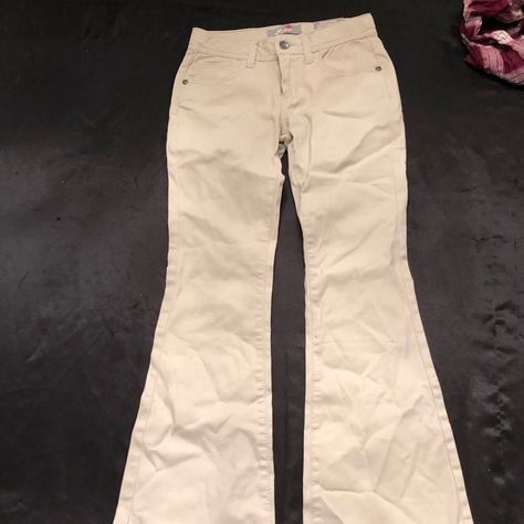 New With Tags Flare Leg Khaki Pants Perfect For Back To School Sz 10 Flared Khaki Pants, Khaki Pants Outfit, School Uniform Pants, School Pants, Uniform Pants, Tan Pants, Thrift Shop, School Essentials, Thrift Shopping