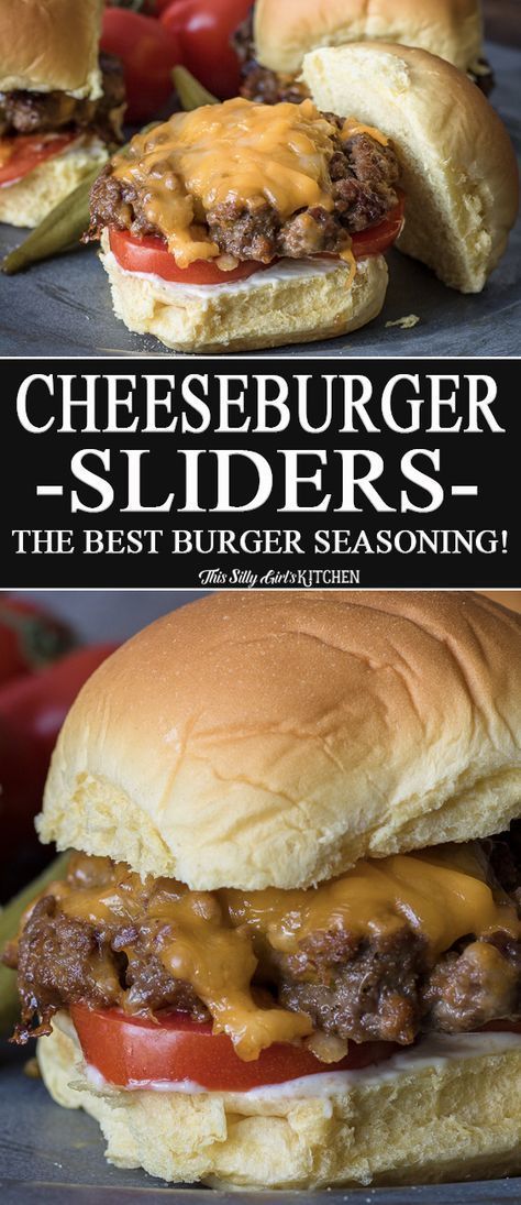 Best Cheeseburger Sliders, Burger Seasoning Recipe, Sliders Recipes Hamburger, Best Burger Seasoning, Mini Burgers Sliders, The Best Cheeseburger, Burger Sliders Recipes, Hamburger Sliders, Cheeseburger Sliders