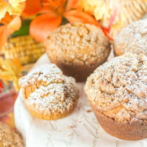 Copycat Panera Pumpkin Muffins - The Food Hussy Panera Pumpkin Muffins, Panera Pumpkin Muffin Recipe, Blueberry Pumpkin, Panera Copycat, Copycat Panera, Baking Power, Pumpkin Muffin Recipes, Banana Muffin Recipe, Pumpkin Muffins