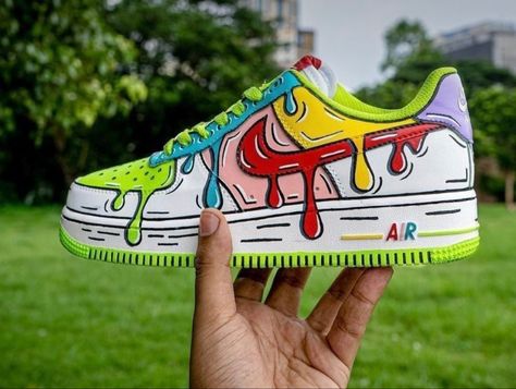 Cartoon Effect On Shoes, Drip Custom Air Force 1, Air Force One Custom Ideas, Nike Air Force 1 Custom Ideas Men, Shoe Painting Ideas Nike Air Force 1, Personalized Air Force 1, Custom Painted Shoes Nike Air Force 1, Custom Painted Air Force 1 Ideas, Nike Air Force 1 Custom Men