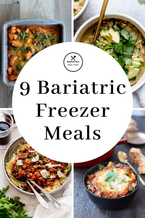 If you want to save time in the week you'll love these make ahead freezer meals after weight loss surgery. #weightloss #wls #bariatricdiet #bariatricsurgery #bariatricmealprep Bariatric Recipes Sleeve Liquid Diet, High Protein Bariatric Recipes, Bariatric Recipes Sleeve, Vsg Recipes, Gastric Bypass Recipes, Smoothies Vegan, Wls Recipes, Bariatric Friendly Recipes, Make Ahead Freezer Meals