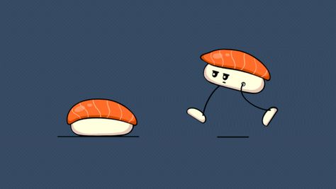 Sushi character animation gif Sushi Animation, Character Animation Gif, Sushi Gif, Sushi Character, Sushi Logo, Gif Ideas, Advertising Graphics, Animation Gif, Food Cartoon