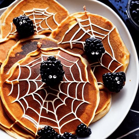 Halloween Breakfast Food, Halloween Pancakes, Halloween Breakfast, Fun Halloween Food, Halloween Baking, Breakfast Idea, Halloween Snacks, Fall Baking, Halloween Recipes