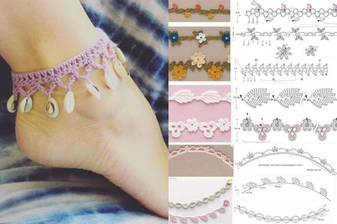 Discover the charm of crochet ankle bracelets and learn how to style them effortlessly. Handmade Ankle Bracelets, Ankle Bracelets Boho, Spiral Crochet, Crochet Bracelet Pattern, Crochet Jewelry Patterns, Quick Crochet Patterns, Ankle Jewelry, Pineapple Crochet, Crochet Sandals