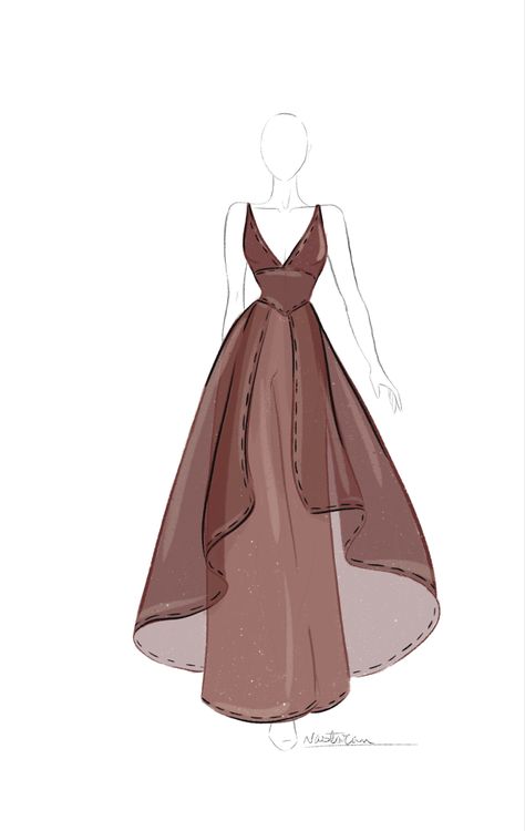 Folds In Dresses Drawing, Fashion Design Sketches Men, Dress Design For Women, Draw Dress, Bride Fashion Illustration, Silk Dress Design, Fall Fashion Ideas, Raw Silk Dress, Clothing Pattern Design