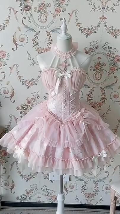 Pastel Wardrobe, Magical Girl Outfit, Gothic Cross, Army Fashion, Kawaii Fashion Outfits, Dress Aesthetic, Little Outfits, Striped Wallpaper, Cosplay Dress