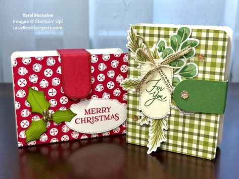 Stampin’ Up! Christmas Book Treat Boxes – Inky Bee Stampers Stampin Up Book Box Treat Holder, Stampinup Book Treat Boxes, Su Treat Boxes, Book Treat Boxes, Stampin Up Take A Bow, Su Book Treat Boxes, Stampin Up Scalloped Gift Card Boxes, Stampin Up Treat Boxes Project Ideas, Stampin Up Book Treat Boxes