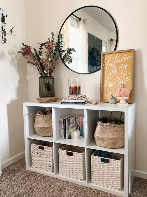 The perfect fall console table decor you can shop! I went with a very simple and clean look this year. entryway decor ideas, welcoming entryway, apartment decorating, home entrance decor, foyer decorating ideas, entry way ideas, colorful entryway, home entry decor, Fall entryway decor, Fall entry table decor, Fall entrance decor ideas, Entry Way Cube Storage, Entry Rooms Ideas, Entryway Ideas With Couch, Home Decor Ideas Condo, Simple Ways To Decorate Your Home, Cute Simple House Decor, Newly Married Home Decor, Entree Way Ideas, Entryway Ideas Living Room