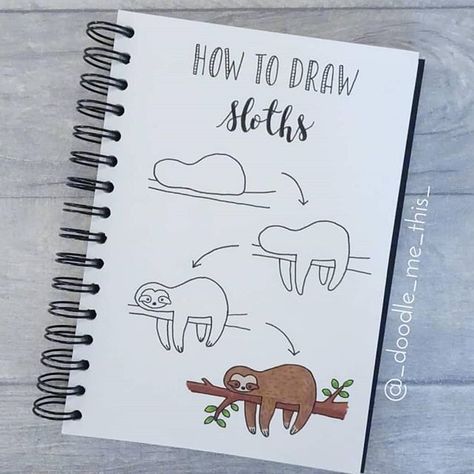 What's your favourite animal? 🐻 #doodles #doodleart #doodleoftheday #howtodraw #sloth #bujo #bulletjournal Realistic Flower Drawing, Doodle Art For Beginners, Easy Disney Drawings, Sloth Life, Sloth Art, Arte Doodle, Easy Doodle, Doodle Art Journals, Easy To Draw