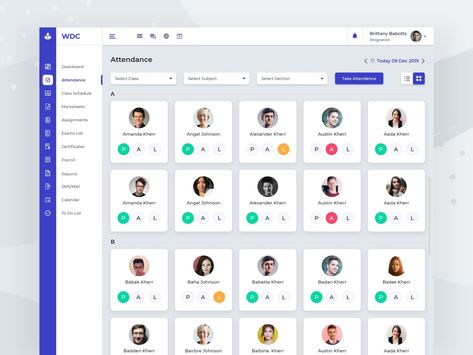 School Management Attendance by Rajni Sonkar School Management System Dashboard, School Management System Ui Design, Task App, Attendance App, Ui System, School App, School Management System, Student Attendance, Ios App Design