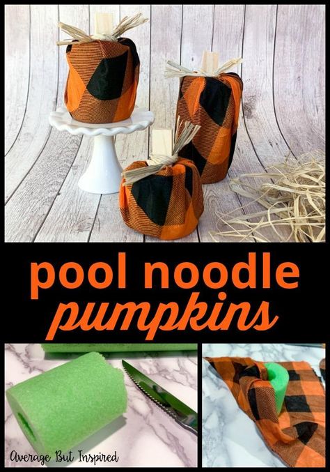 Pool Noodle Pumpkins: A Fun Fall Craft! - Average But Inspired Group Fall Crafts, Pool Noodle Pumpkins, Pool Noodle Halloween, Noodle Ideas, Noodle Crafts, Noodles Ideas, Pool Noodle Crafts, Diy Fall Decor, Fun Fall Crafts