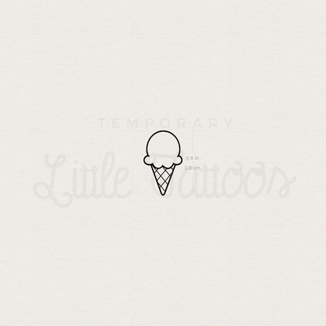 Ice Cream Temporary Tattoo (Set of 3) Ice Cream Cone Tattoo Tiny, Ice Cream Tattoo Design, Mirco Tattoos, Ice Cream Cone Tattoo Simple, Ice Cream Tattoo Small, Fun Tattoos For Women, Ice Cream Cone Tattoo, Tattoos Parejas, Ice Tattoo