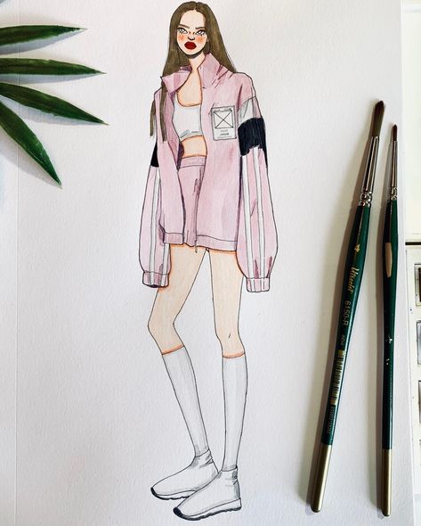 Street Wear Sketch Design, Casual Wear Illustration, Marker Fashion Illustration, Sportswear Fashion Illustration, Nyc Street Fashion, Fashion Maker, Fashion Portfolio Layout, Gown Designs, 포트폴리오 레이아웃