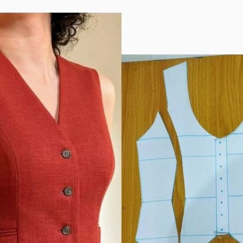 Waist Coat Pattern Drafting, Waist Coat Pattern, Video Illustration, Waistcoat Pattern, Sewing Pockets, Dress Video, Tutorial Class, Patchwork Fashion, Waist Coat