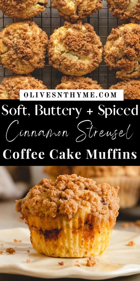 Muffins Coffee Cake, Cinnamon Swirl Muffins, Coffee Cake Muffin Recipes, Muffin Recipes Cinnamon, Cinnamon Streusel Muffins, Vanilla Muffins, Coffee Cake Muffins, Streusel Muffins, Cinnamon Streusel