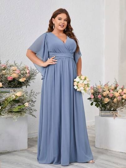 Plus Size Dusty Blue Bridesmaid Dresses, Boho Blue Bridesmaid Dress, Modest Blue Bridesmaid Dresses, Blue Dresses To Wear To A Wedding, Blue Bridesmaid Dresses Plus Size, Dusty Blue Wedding Dress, Plus Size Wedding Guest Dress, Plus Size Bridesmaid Dresses, Sky Blue Dress