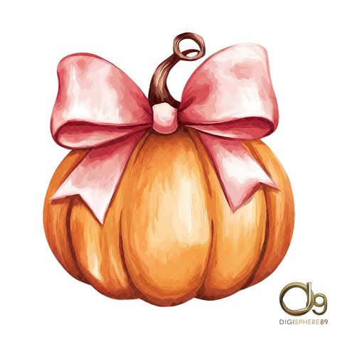 Pumpkin With Bow, Bow Pumpkin, Pink Bow Png, Aesthetic Pumpkin, Halloween Chic, Bow Image, Rose Png, Coquette Bow Png, Halloween Pumpkin Designs