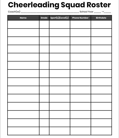 Cheer Tryout Score Sheet, Cheerleading Workouts, Youth Cheer, Cheer Tryouts, Cheer Coach, Cheer Coaches, Cheerleading, Quick Saves