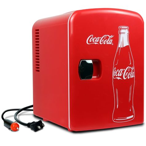 Classic Coca-Cola 4 Liter, 6 Can Portable Fridge Coca Cola Mini, Portable Mini Fridge, Retro Refrigerator, Fridge Accessories, Refrigerator Cooler, Fridge Cooler, Car Cooler, Mini Cooler, Portable Fridge