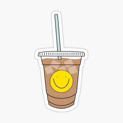 Iced Coffee Sticker, Coffee Sticker Design, Ice Coffee, Coffee Stickers, Pallet Painting, Bullet Journal Stickers, Coffee Design, Smash Book, Journal Stickers