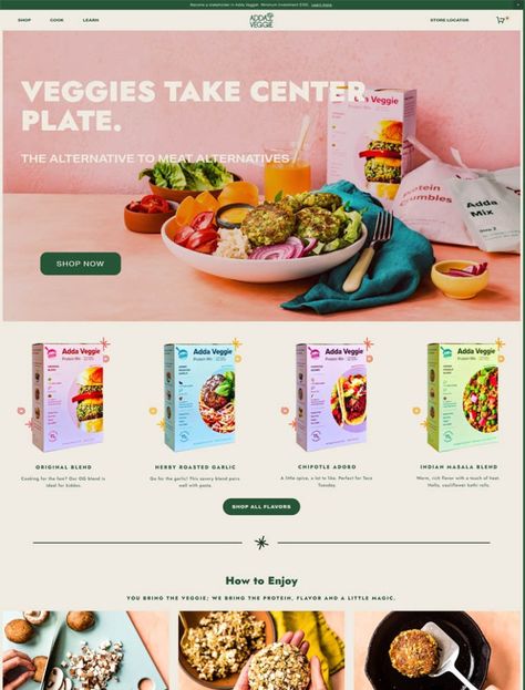 Beverage Website Design, Website Shop Design, Funky Website Design, Trendy Website Design, Ecommerce Ui Design, Website Homepage Design, Website Branding Design, Shopping Web, Food Website Design