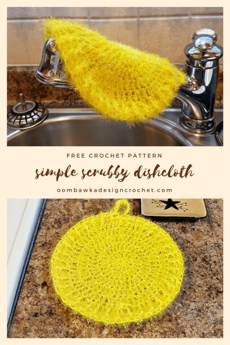 Scrubby Sparkle Yarn Crochet Patterns Free, Scrubby Yarn Patterns, Scrubby Yarn Crochet Patterns, Scrubby Yarn Crochet, Crochet Scrubby, Crochet Washcloth Free Pattern, New Stitch A Day, Crochet Washcloth Free, Scrubbies Crochet Pattern