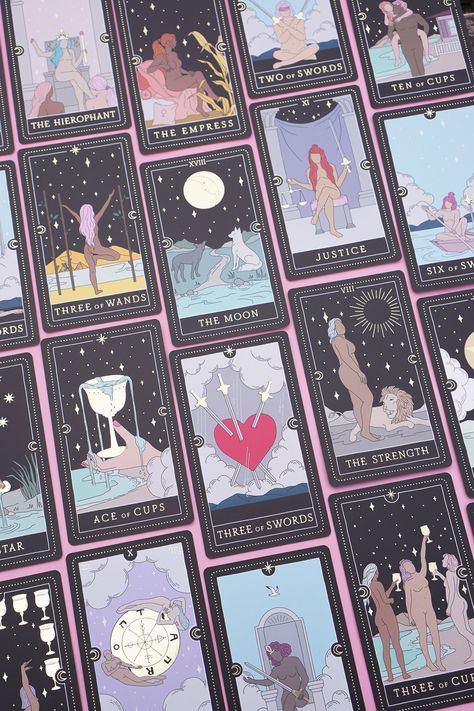 Introducing the special edition of the Bestselling Moon Witch Tarot Deck! This beautifully crafted set now comes in a stunning pink box and features smaller cards ( 2.75 by 4.75 inches ) - offering a traditional size that's familiar to most tarot readers. This special edition is all about practicality. The smaller size makes the cards more comfortable to shuffle, easier to handle during readings, and perfect for on-the-go divination. Whether you're tossing the deck into your bag for a spontaneou Full Tarot Card Deck, Homemade Tarot Cards, Village Witch, Witches Tarot Deck, Tarot Aesthetic, Witch Tarot, Witch Vibes, Tarot Tips, Moon Witch