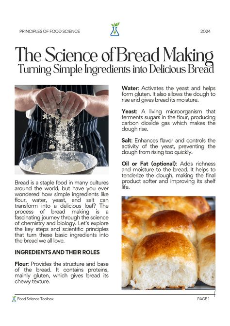 Extras | Food Science Toolbox Baking Knowledge, Food Chemistry, Scientific Poster, Baking Science, Bread Making, Food Science, Delicious Bread, Science Resources, Science Lessons