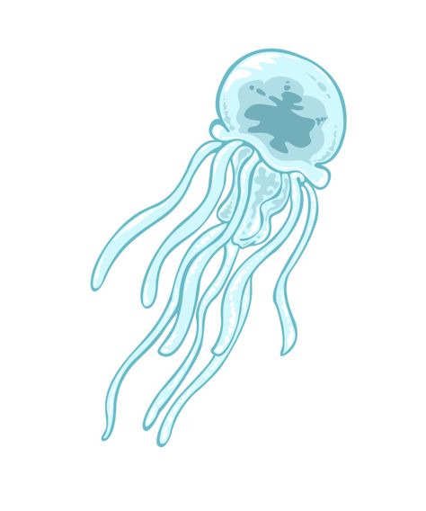 Jelly Fish Cartoon, Jellyfish Animation, Jellyfish Art Drawing, Cartoon Jellyfish, Marine Creatures, Jellyfish Art, The Cartoon, Cartoon Character Design, Flat Style