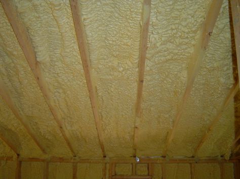 Closed cell spray foam insulation in an attic without an ignition barrier Installing Insulation, Roof Sheathing, Fiberglass Insulation, Attic Insulation, Black Bathroom Accessories, Spray Foam Insulation, Closed Cell Foam, Bathroom Accessories Sets, Spray Foam