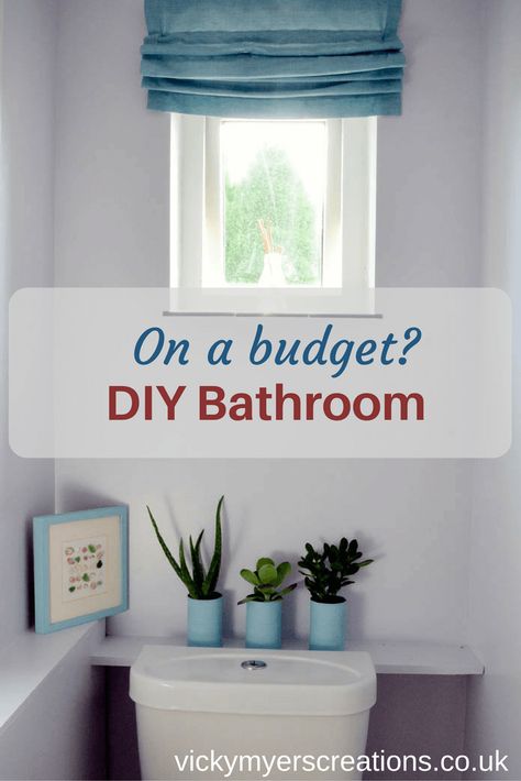 Bathroom decor - have thrifty fun styling your small toilet :http://vickymyerscreations.co.uk/thrifty/bathroom-decor-have-thrifty-fun-styling-your-small-toilet/ Bathroom Budget, Bathroom Renovation Diy, Easy Home Improvement Projects, Cheap Bathroom, Home Improvement Tv Show, Makeover Tips, Hm Home, Small Bathroom Makeover, Small Toilet