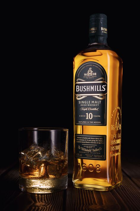 Bushmills Whiskey, Whisky Collection, Single Malt Whiskey, Whiskey Distillery, Whiskey Brands, Advertising Product, Alcohol Packaging, Bottle Label Design, Blended Scotch Whisky