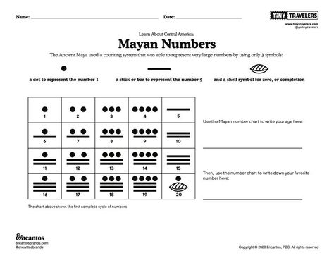 Mayan Number System, Mayan Numbers, Numbers Activity, Ancient Maya, Number System, Number Activities, Large Numbers, Tikal, Number Worksheets