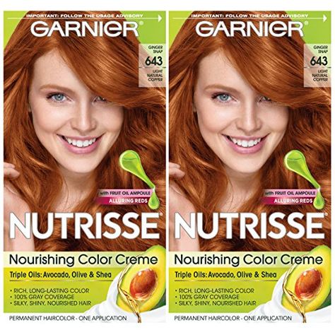 Copper Red Hair Dye, Garnier Nutrisse Hair Color, Copper Ginger, Ginger Hair Dyed, Garnier Hair Color, Hair Color Products, Copper Red Hair, Dyed Red Hair, Ginger Hair Color