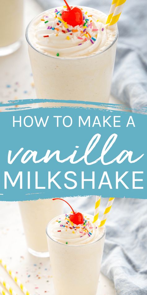 This Vanilla Milkshake recipe is the BEST homemade milkshake - a cool, creamy, smooth, and indulgent treat with an intense vanilla flavour. Recipe from thebusybaker.ca! #vanillamilkshake #howtomakeamilkshake #homemademilkshake #milkshakerecipe #bestmilkshake #easymilkshake #homemademilkshaketutorial via @busybakerblog Basic Milkshake Recipe, Vanilla Milkshake Recipe, Beautiful Meals, Homemade Milkshake, Lemonade Smoothie, Milkshake Flavours, Mango Drinks, Caramel Frappuccino, Milkshake Recipe