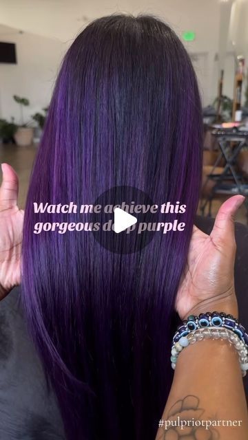 Joico Purple Hair Color, Pravana Vivids Violet, No Bleach Purple Hair, Black Hair Purple Tint, Short Purple Ombre Hair, Purple Peak A Boo Hair Brunette, Purple Balayage Straight Hair, Dark Blonde And Purple Hair, Purple Hair Formula