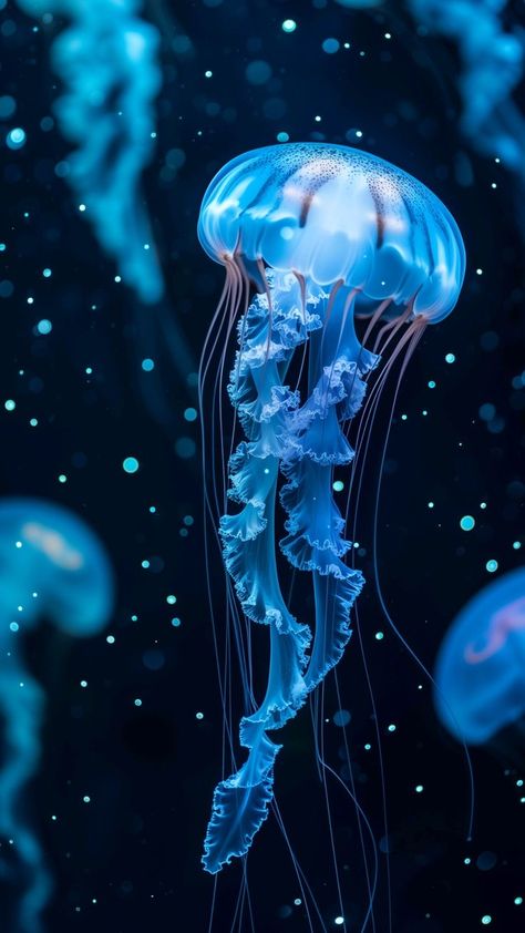 Ocean Animals Aesthetic, Aesthetic Jellyfish Wallpaper, Sea Life Wallpaper, Jellyfish Swimming, Aesthetic Jellyfish, Whimsical Princess, Jellyfish Pictures, Jellyfish Wallpaper, Jellyfish Photography