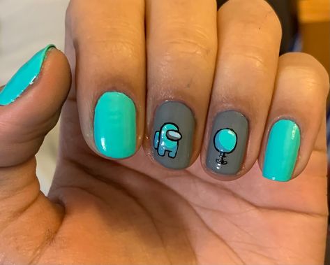 Among Us Nails, Cyan Nails, Chloe Nails, Nail Art Designs For Beginners, Nail 2023, Baby Nails, Art Designs Ideas, Design Nail, Nail Polish Designs