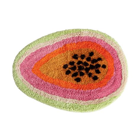 PRICES MAY VARY. Premium Quality : The front fabric is made of flocked, and it feels super soft and skin-friendly. The back is TPR, which is non-slip material, so this bathroom door mat is suitable for your bathroom, bedroom. This cute Fruits Shape rug size : 47x65cm/18.5x25.6in, The color is Multicolor Cute Design : Pretty cartoon Fruits design, super cute and vintage non slip bathroom rug can be used for bathroom showers, bathtubs, living room, and kitchen doormats.You can also give this fun b Kitchen Cartoon, Mat For Bedroom, Rug For Bathroom, Shaped Rug, Bathroom Door, College Apartment, Bathroom Doors, Fruit Design, Room Inspiration Bedroom