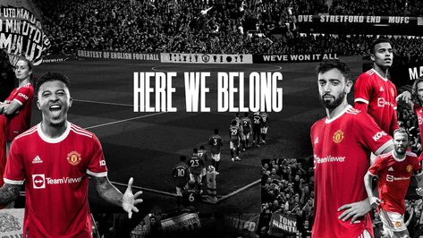 Here We Belong banner unveiled at Old Trafford for Man Utd v Leeds | Manchester United Manchester United Banner, Banner Wallpaper, Rio Ferdinand, Big Crowd, Football Stadium, Football Stadiums, Man Utd, Old Trafford, Leeds