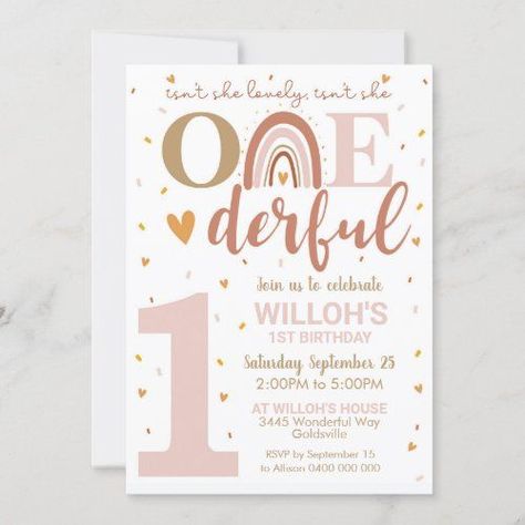 Girl 1st Birthday Theme, Boho Rainbow 1st Birthday, Isn't She Onederful, Rainbow 1st Birthday, Rainbow First Birthday, 1st Birthday Girl Decorations, 1st Birthday Party Invitations, 1st Birthday Party Themes, 1st Birthday Themes