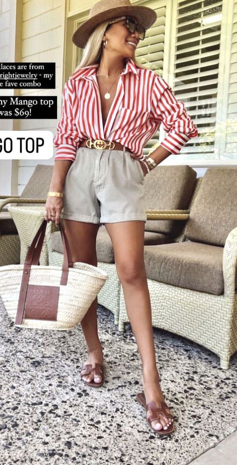 Look Con Short, European Summer Outfits, Europe Outfits, Italy Outfits, Elegante Casual, Ținută Casual, Elegantes Outfit, Outfits Verano, Casual Chic Outfit