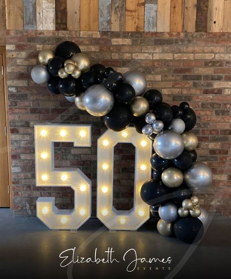 Our light up numbers with balloon garland are the perfect statement piece of decor for Birthday celebrations big or small - Just fill our website enquiry form to check availability for your date ✨ https://www.elizabethjamesevents.co.uk/birthdays/1 Black Tie 30th Birthday Party, 30th Birthday Ideas For Men Decorations, Black Tie Birthday Party Ideas, Mens 30th Birthday Ideas Party Themes, Gold And Black 30th Birthday, Black Tie Theme Party, Man 30th Birthday Ideas, Rich Party, Adult Prom