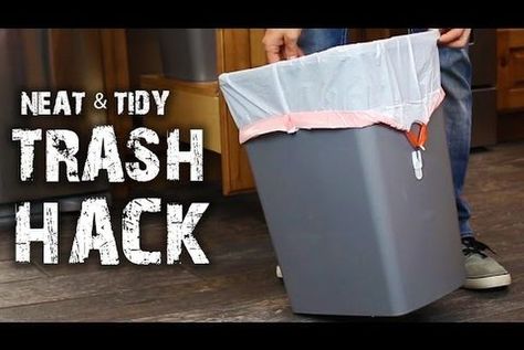 Neat & Tidy Trash Hack Your Trash, Command Hooks, Trash Can For Car, Garbage Bag, Trash Bag, Garbage Can, Neat And Tidy, Cleaning Organizing, Household Hacks