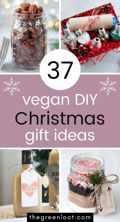 These fun and easy DIY vegan Christmas Gift Ideas make the best homemade, edible presents for your loved ones! Get creative! | The Green Loot Vegan Gifts For Her, Vegan Gift Basket Ideas, Vegan Food Gifts, Vegan Gift Basket, Vegan Gift Ideas, Hampers Ideas, Vegan Christmas Gifts, Yule Crafts, Presents For Christmas